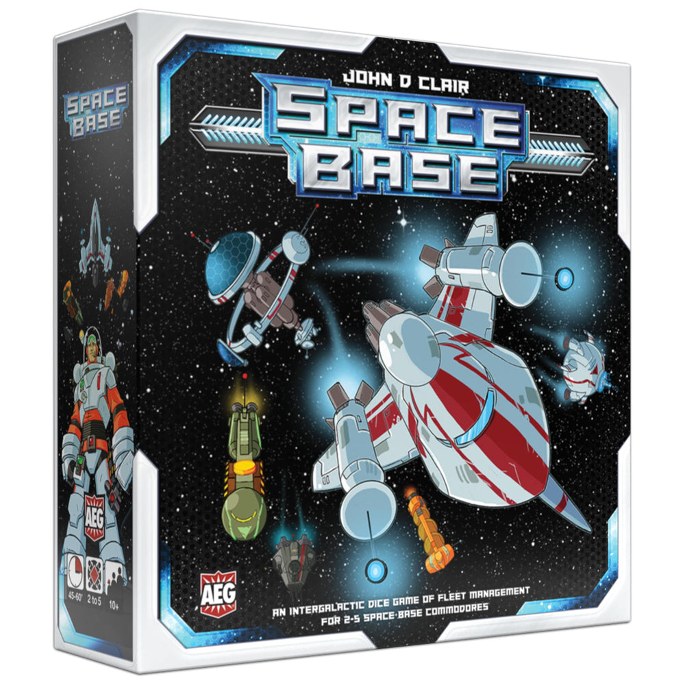 AEG Space Base dice rolling scene illustrating fast-paced strategic play.