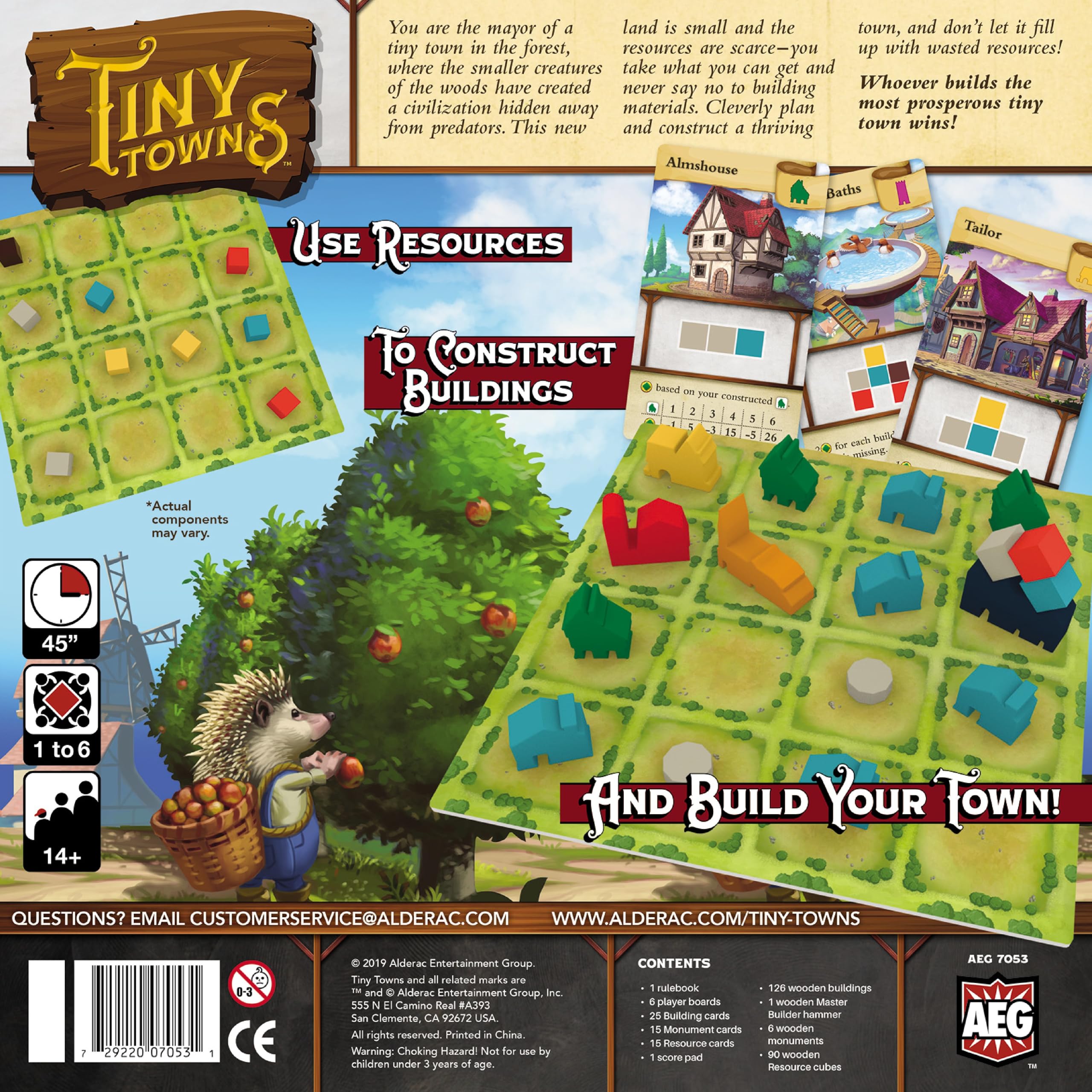AEG Tiny Towns resource cubes enable tactile planning to grow your woodland town.