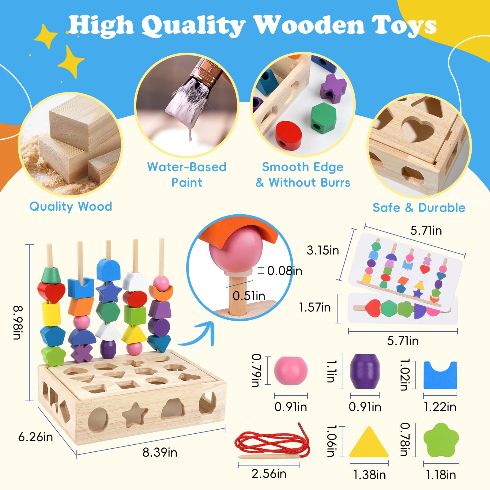 Aeocidy shape-matching box helps organize pieces and improves sorting skills.