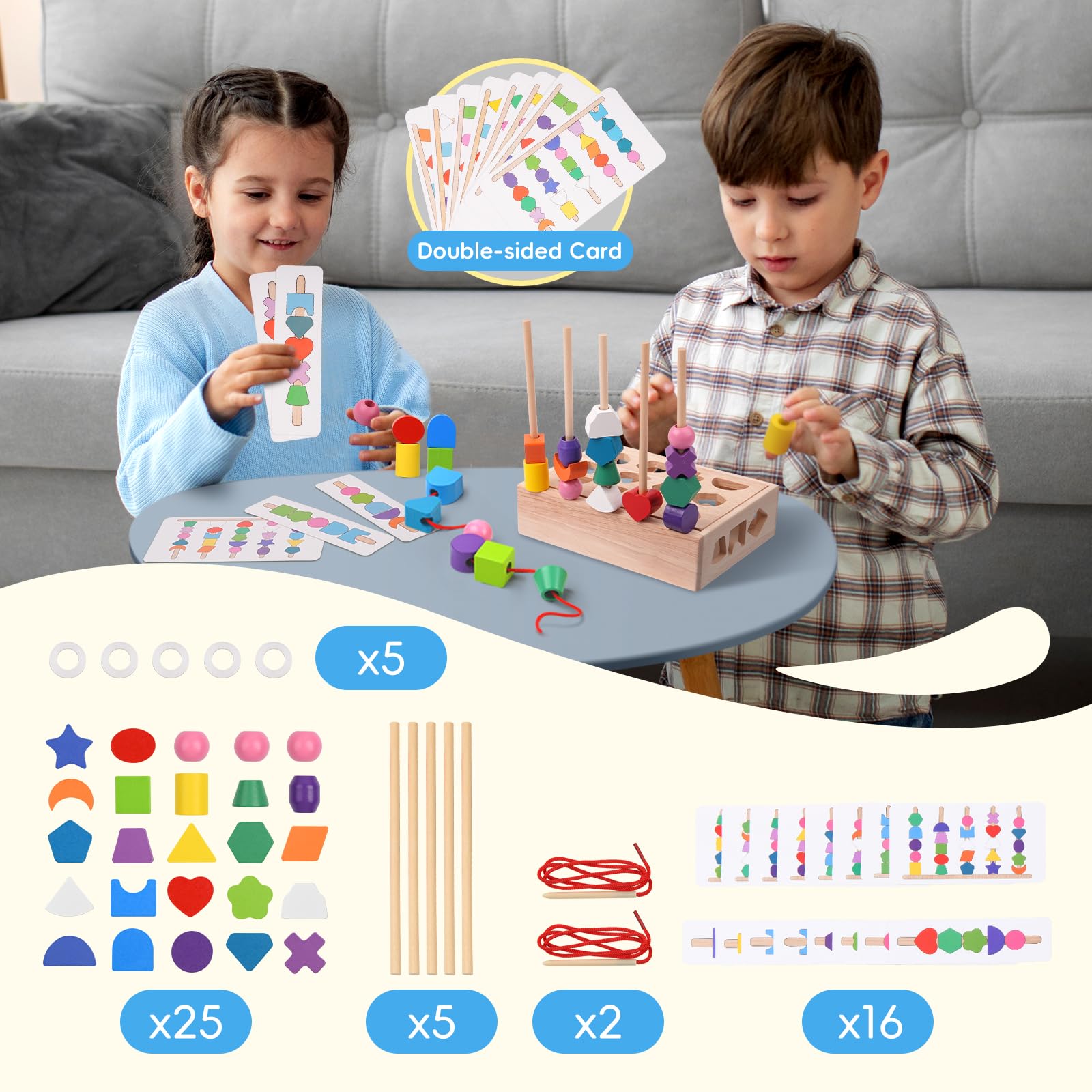 Aeocidy storage wooden box keeps all pieces tidy and portable.