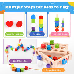 Aeocidy wooden sticks support threading practice and creative design.