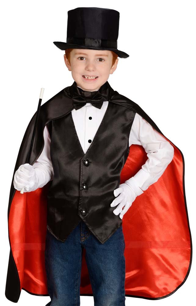 Aeromax Jr. Magician cape with red lining and secret pockets for pretend play