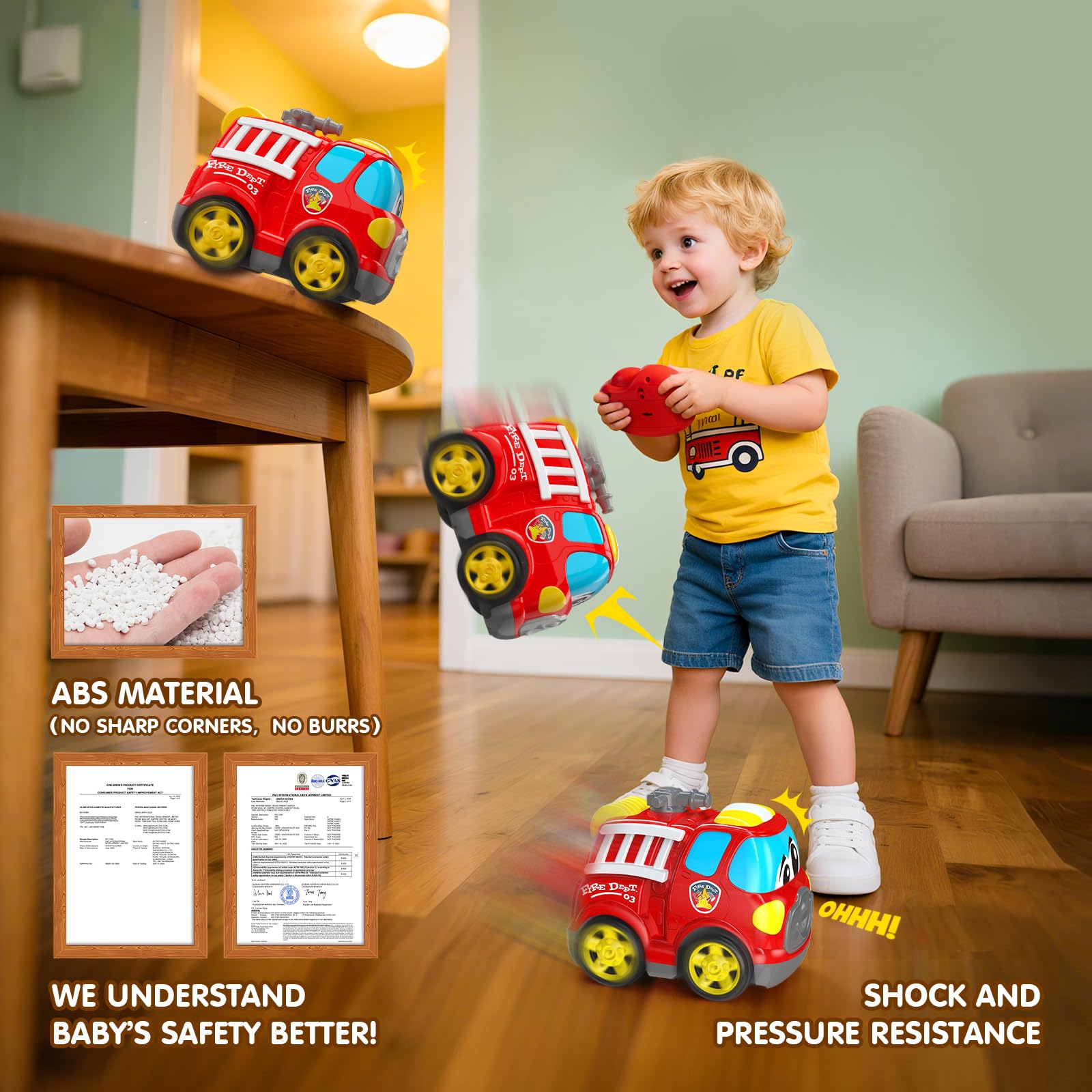 AEROQUEST fire truck with lights and sounds for immersive pretend play