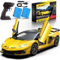 AEROQUEST Lamborghini 1:14 RC car side view highlighting authentic details for imaginative play.