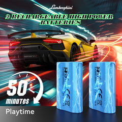 AEROQUEST Lamborghini RC car rear view capturing sleek, sporty silhouette.