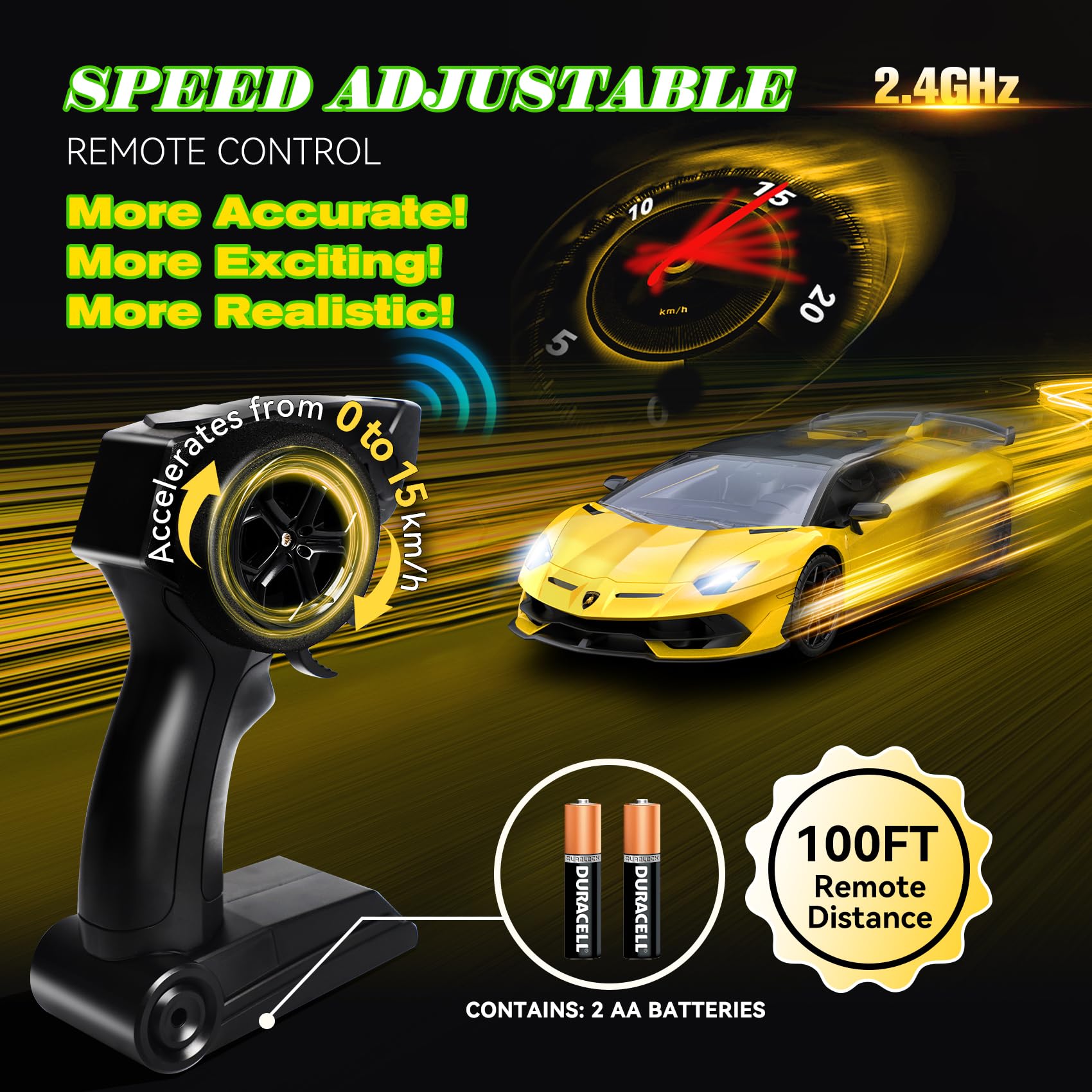 AEROQUEST Lamborghini RC car wheels and chassis for durable outdoor fun.