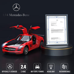 AEROQUEST Mercedes-AMG GT RC car side profile showing sleek aerodynamics for fans