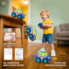 AEROQUEST police car with siren lights on, engaging sensory play for pretend emergencies.