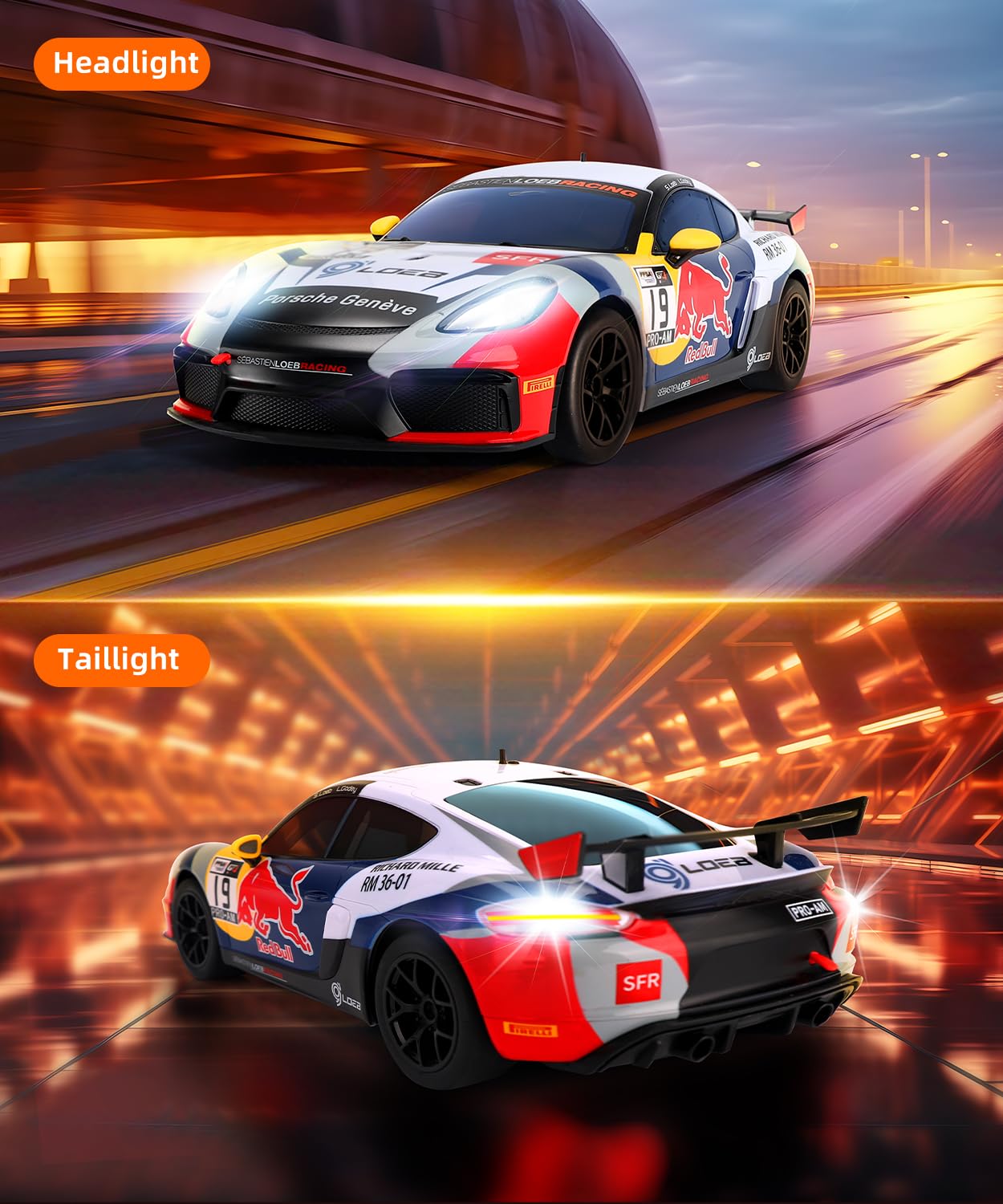 AEROQUEST Porsche 718 Cayman GT4 RC car gift-ready packaging appealing for birthdays.