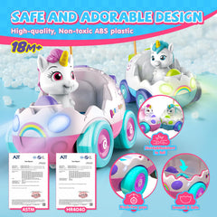 AEROQUEST Unicorn RC car with bright LED lights for engaging nighttime play.