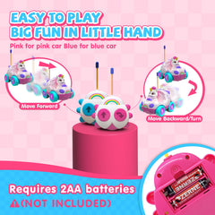 AEROQUEST Unicorn RC car features music sounds to enhance pretend play.