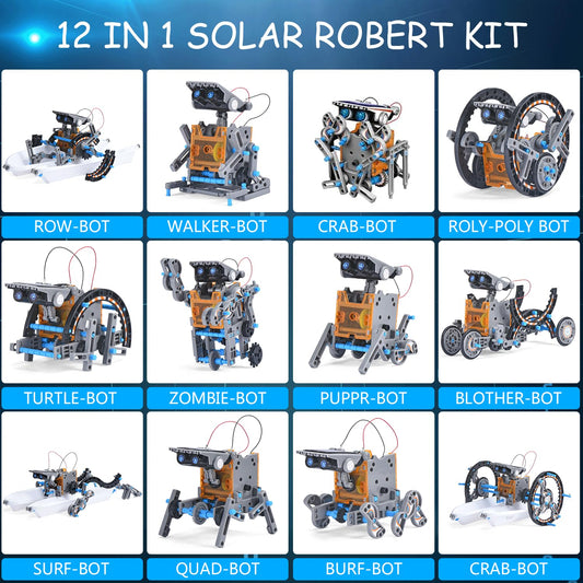 AESGOGO solar robot kit for land and water movement, versatile indoor or outdoor play