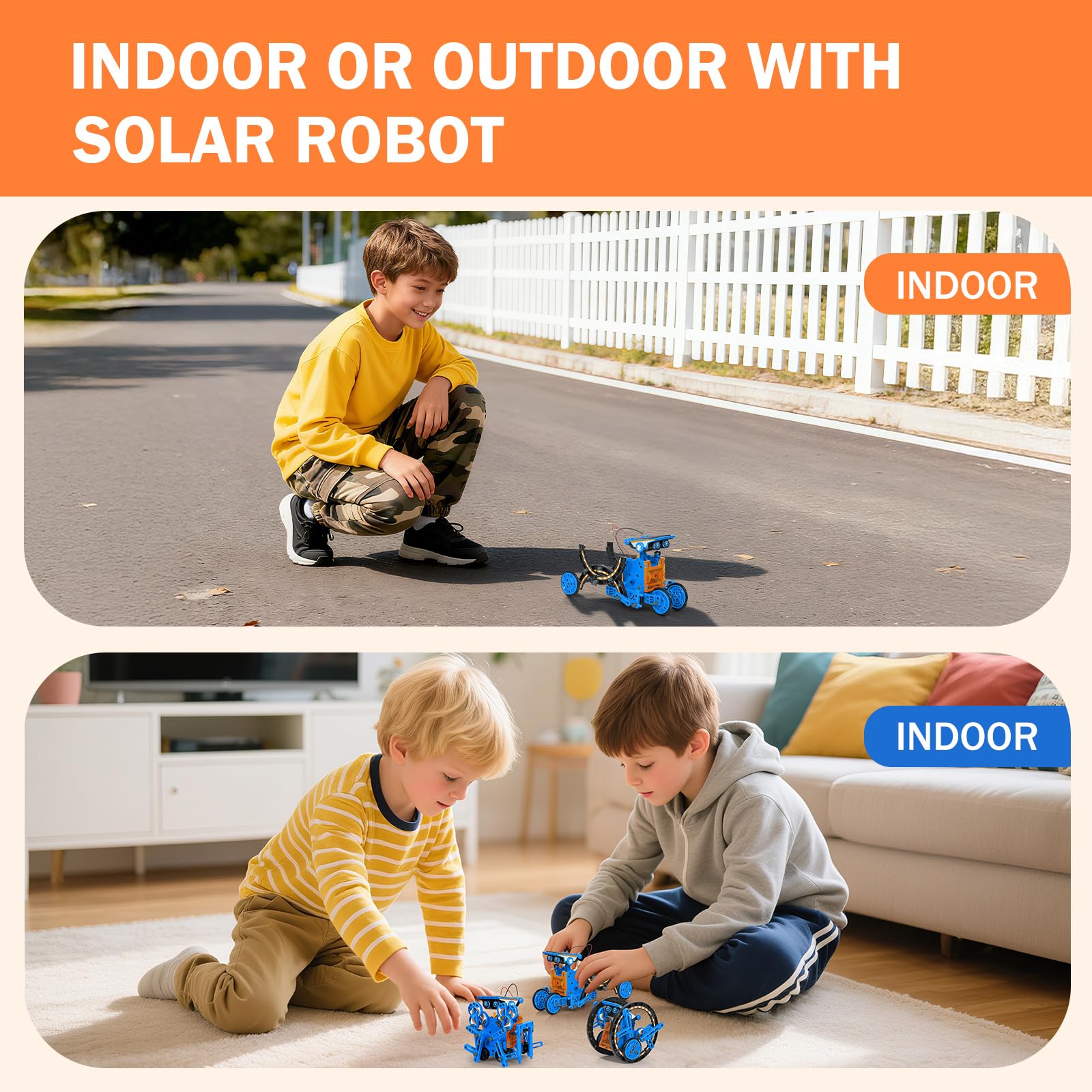 AESGOGO battery and solar option keeps play indoors and outdoors.