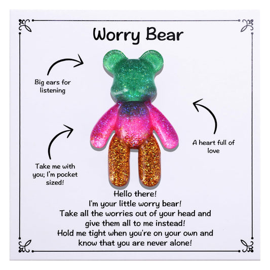 Aesnefe Pocket Bear Hug with card for on-the-go anxiety relief.