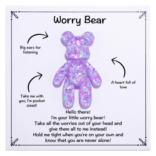 Aesnefe Pocket Bear Hug close-up with uplifting card for instant comfort