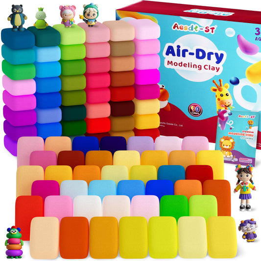 Aestd-ST Air Dry Clay 90 colors palette for vibrant, mixable creations.
