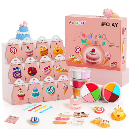 Aestd-ST air-dry clay kit cake-theme-box with vibrant colors for cake models