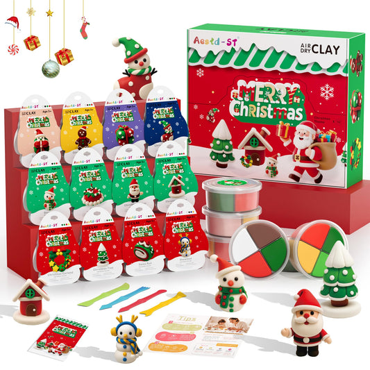 Aestd-ST air dry clay kit Christmas theme box ready for creative projects