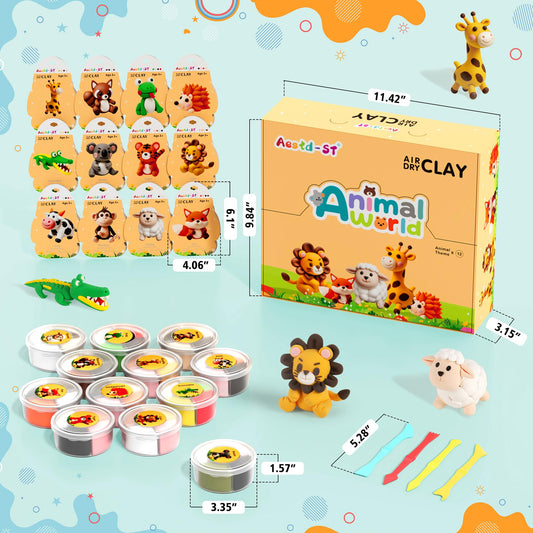 Aestd-ST clay kit includes sculpting tools for precise animal-model shaping.