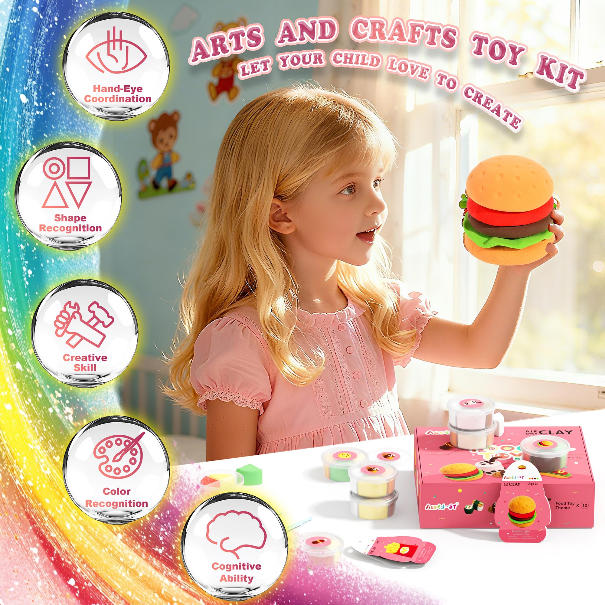 Aestd-ST kid friendly packaging with playful animal designs attracts young creators.