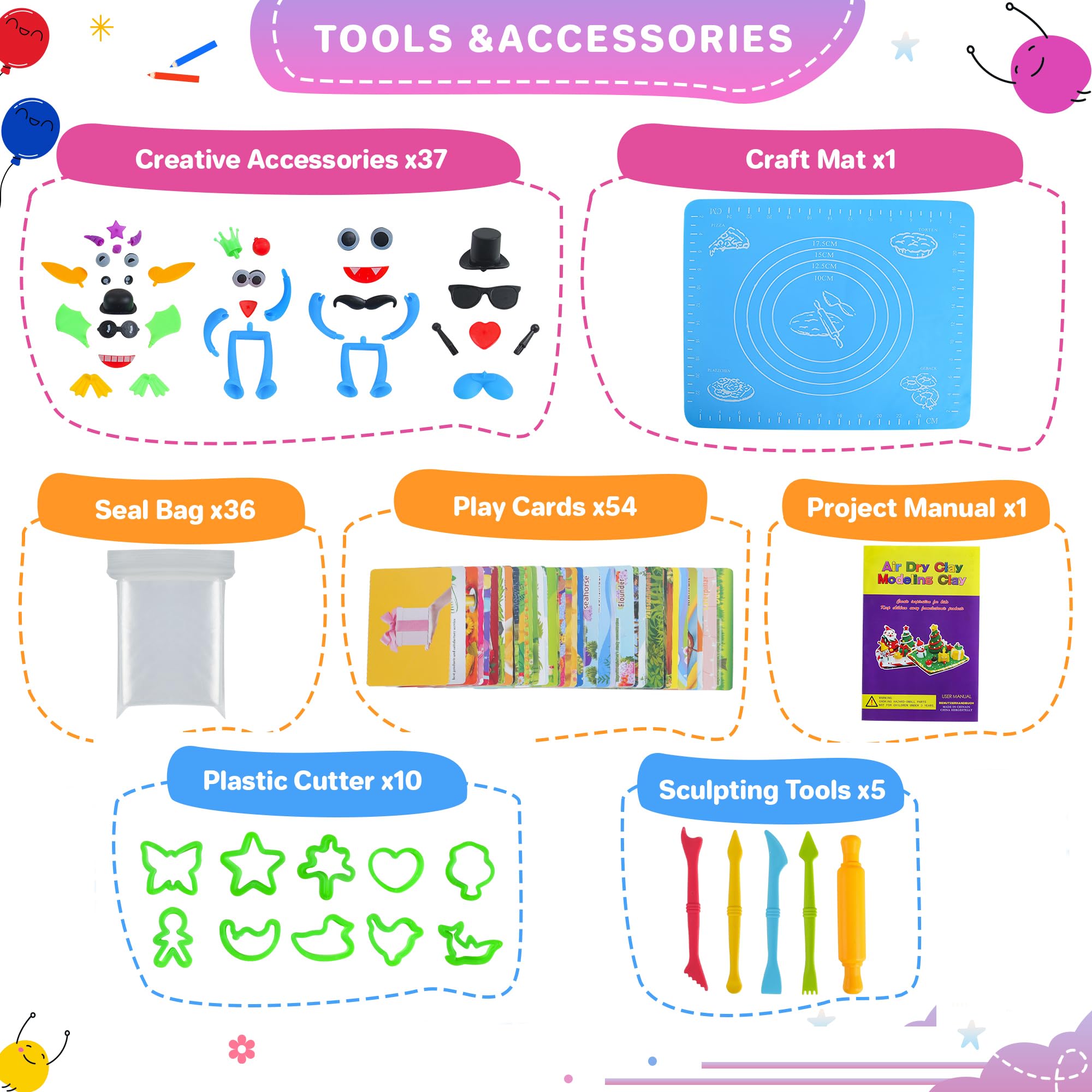 Aestd-ST DIY gift air dry clay enables bright, safe crafts