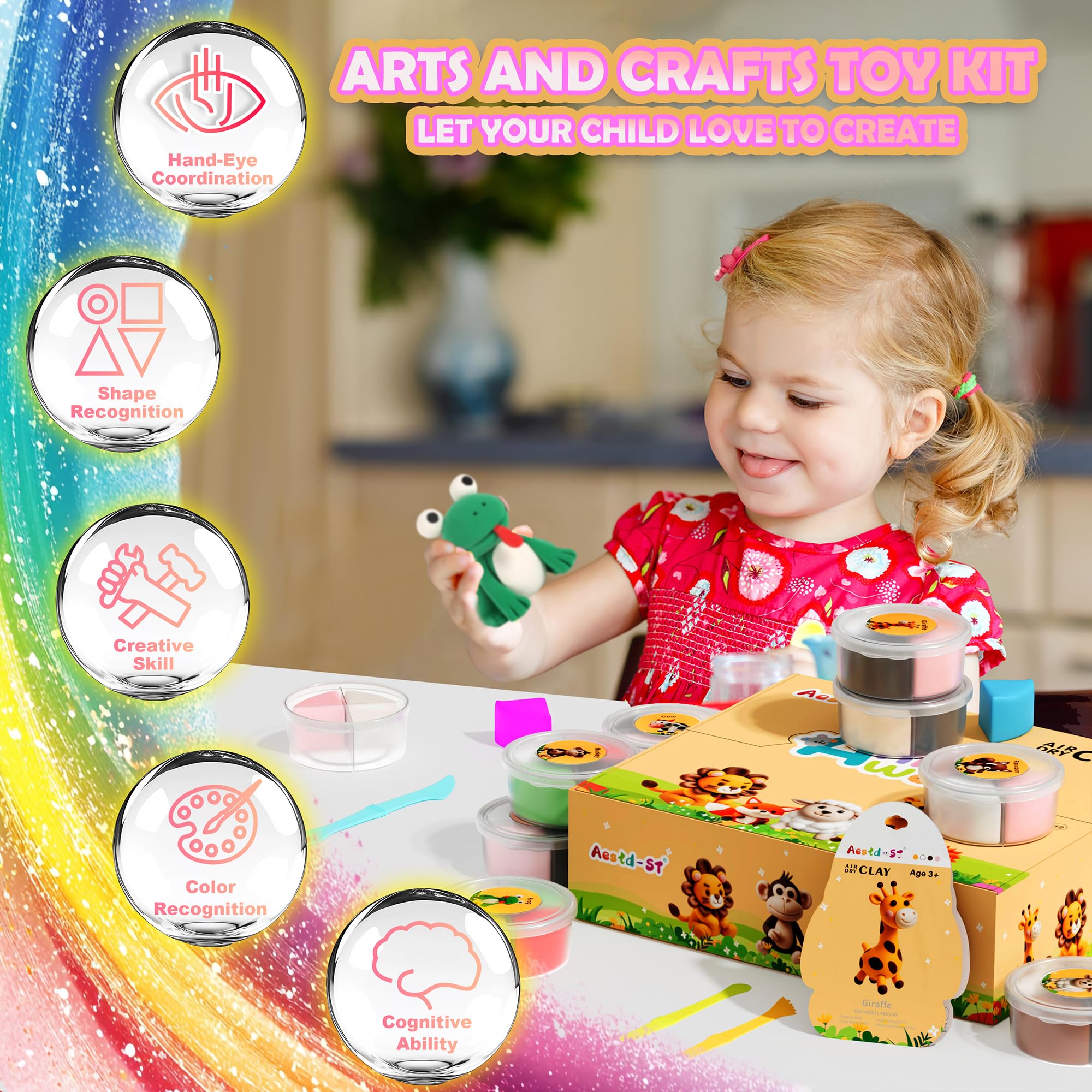 Aestd-ST soft, non-sticky clay texture is easy to shape.
