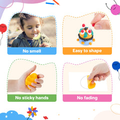 Soft, non-stick air dry clay easy for little hands to mold.