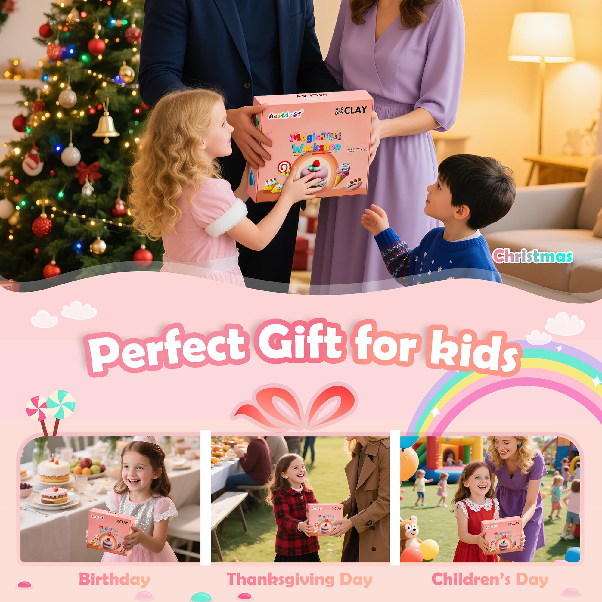 Aestd-ST vibrant cake-dessert models set for kids' crafts