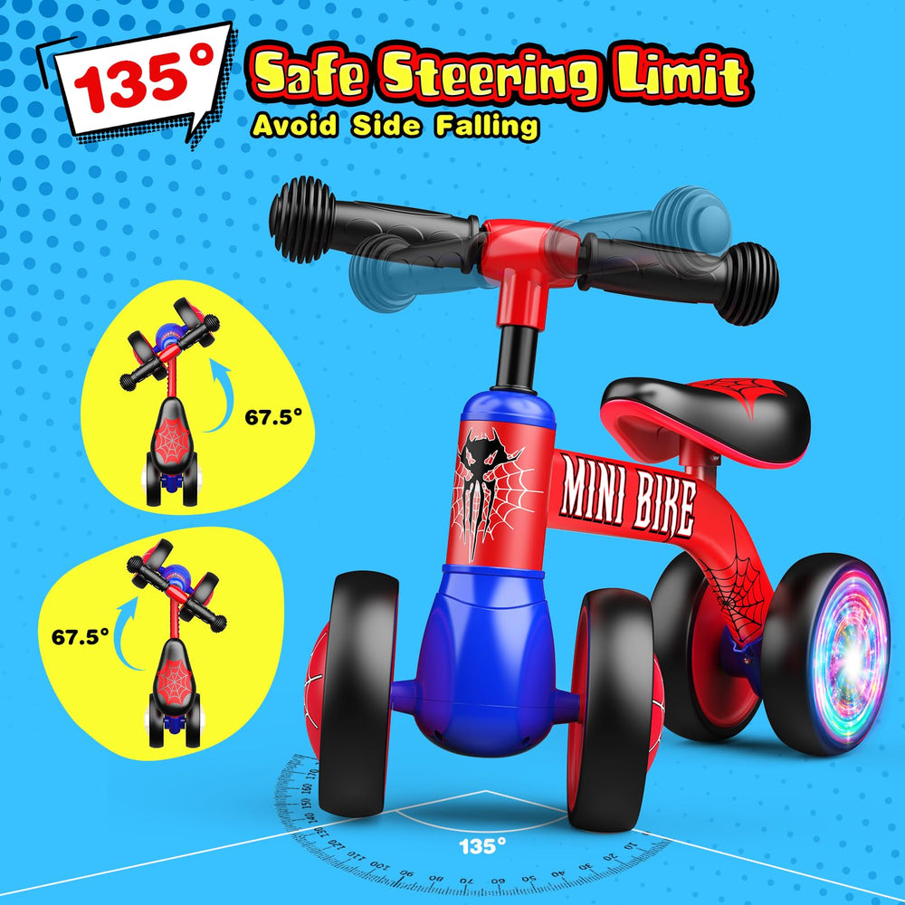 Aetyni balance bike with enclosed wheels protects little feet.