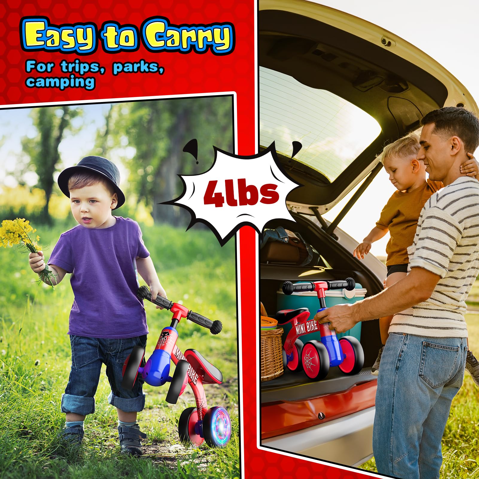 Aetyni spider bike is ideal for indoor or outdoor play.