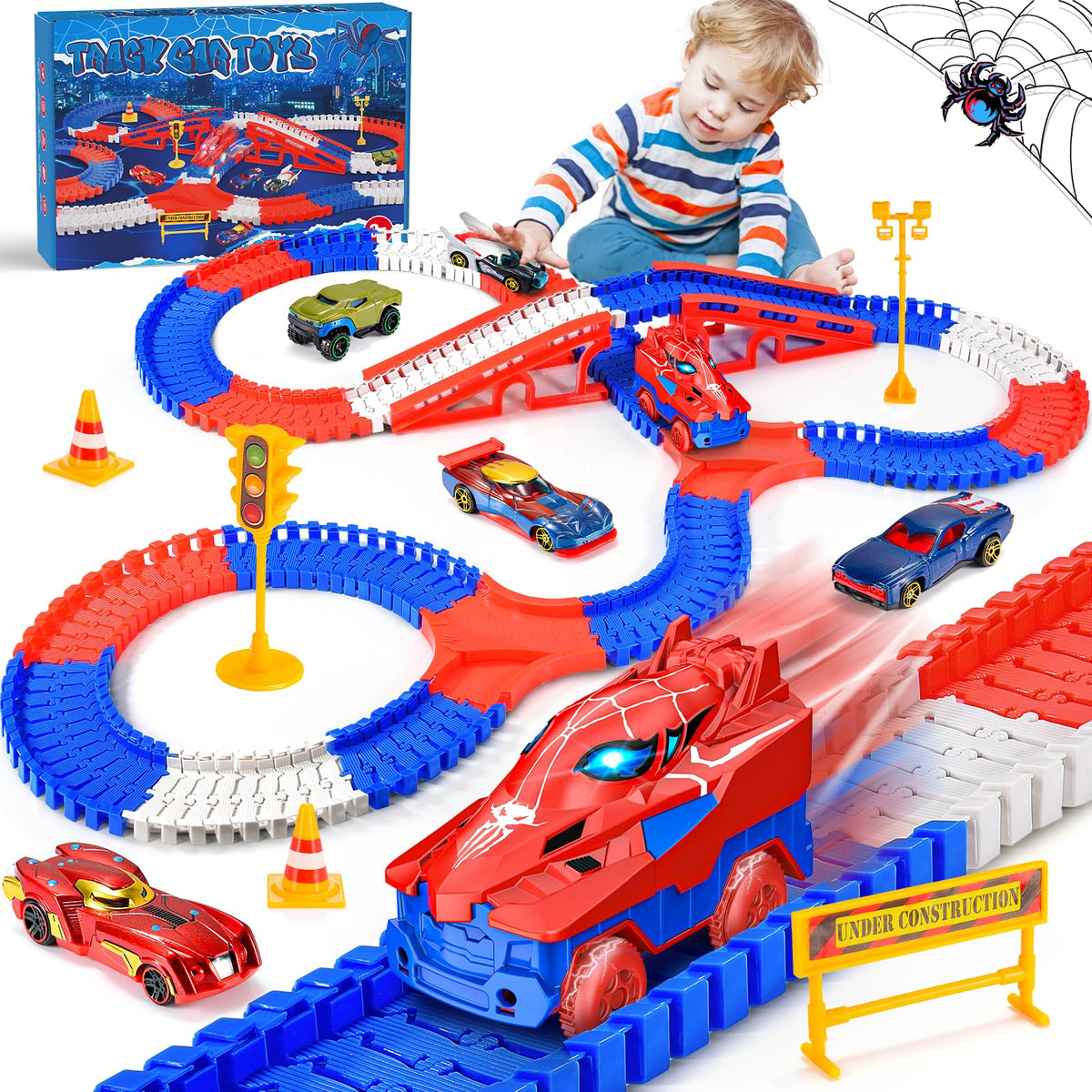 Aetyni Spider Track Assembly offers customizable layouts to boost imaginative play.
