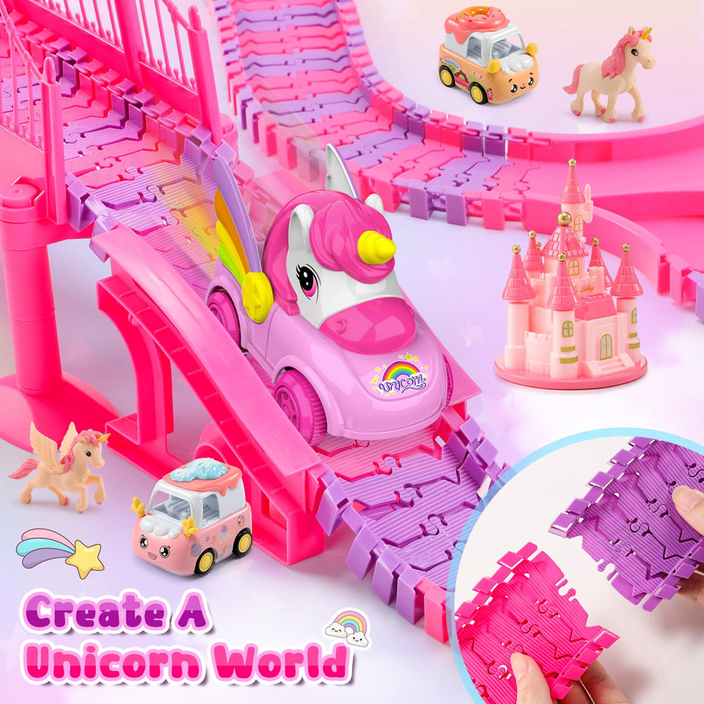 Aetyni unicorn track with an uphill section for dynamic play.