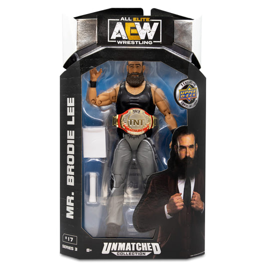 AEW Brodie Lee with discus-lariat pose ready for action play.