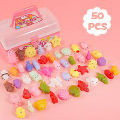 Aeyohni animal squishies in dreamy hues suitable as classroom prizes.