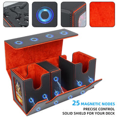 AFIING deck box fits 220+ sleeved cards for multiple decks on the go