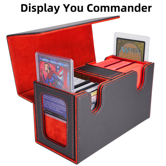 AFIING 3-in-1 card storage box nests two decks, a dice box, and a mat