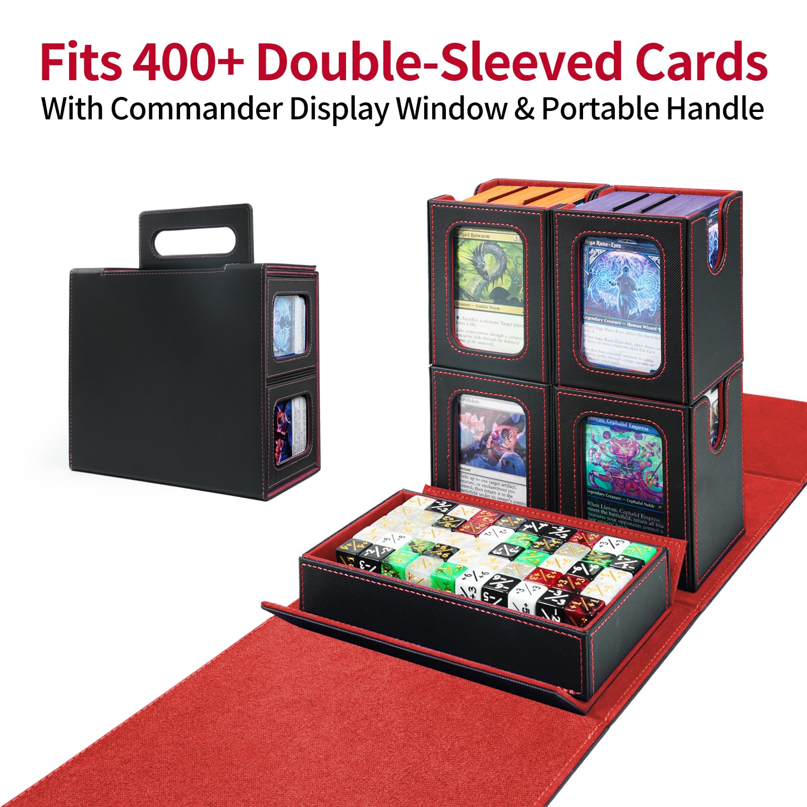 AFIING deck box with four removable cases and display windows