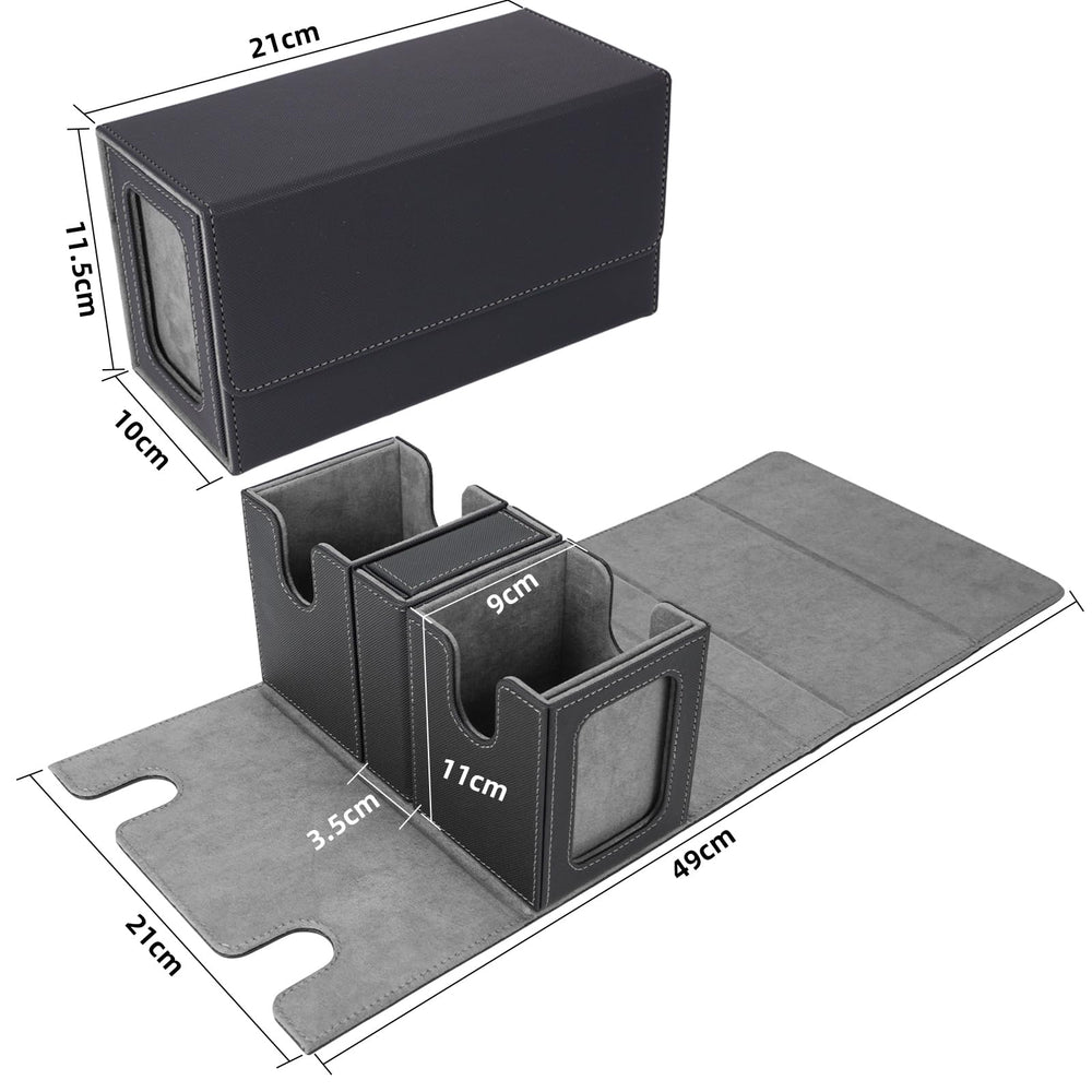 AFIING large capacity fits 80 double-sleeved cards per deck