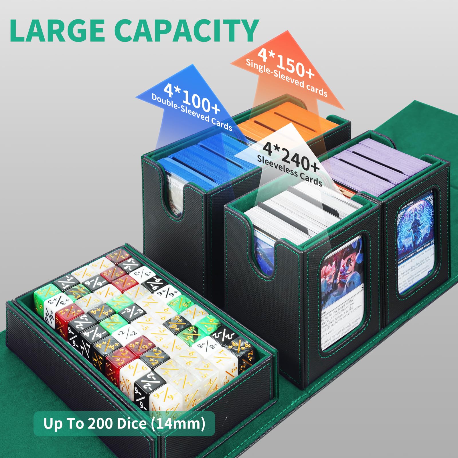 AFIING Commander Deck Box with Toploader holders keeps rare cards safely organized.