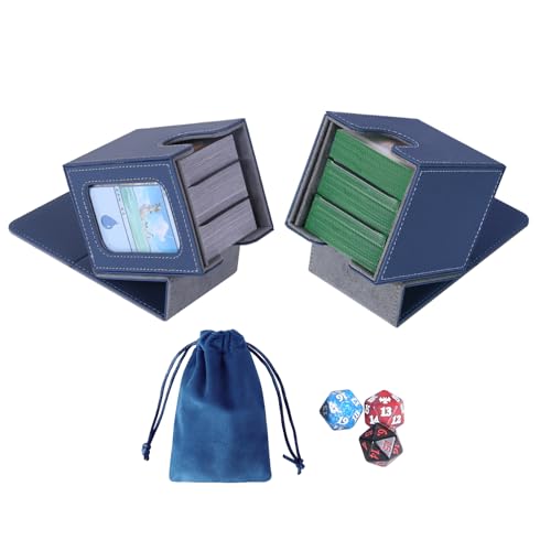 AFIING deck box showing dividers and drawstring bag for easy organization.