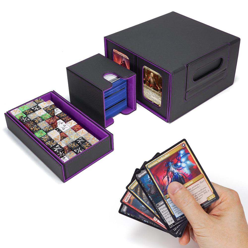 AFIING Included dividers help sort decks for fast, organized retrieval.