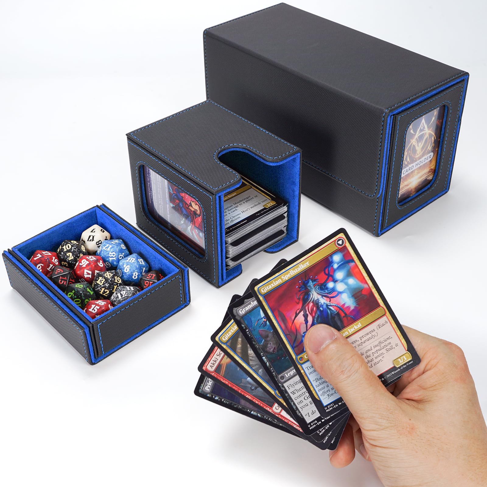 AFIING MTG Commander box durable outer surface with anti-slip feel.