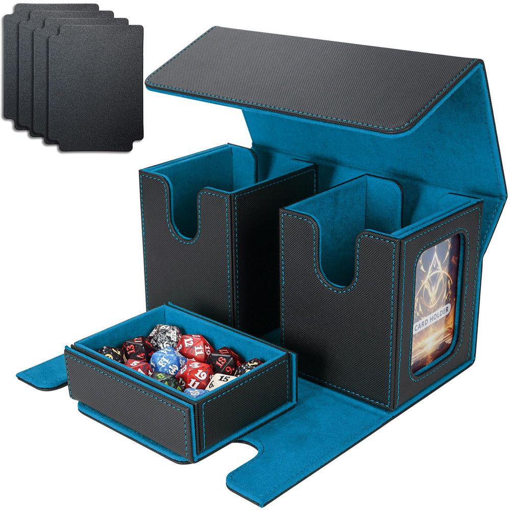 AFIING MTG Commander box with side window for quick deck ID