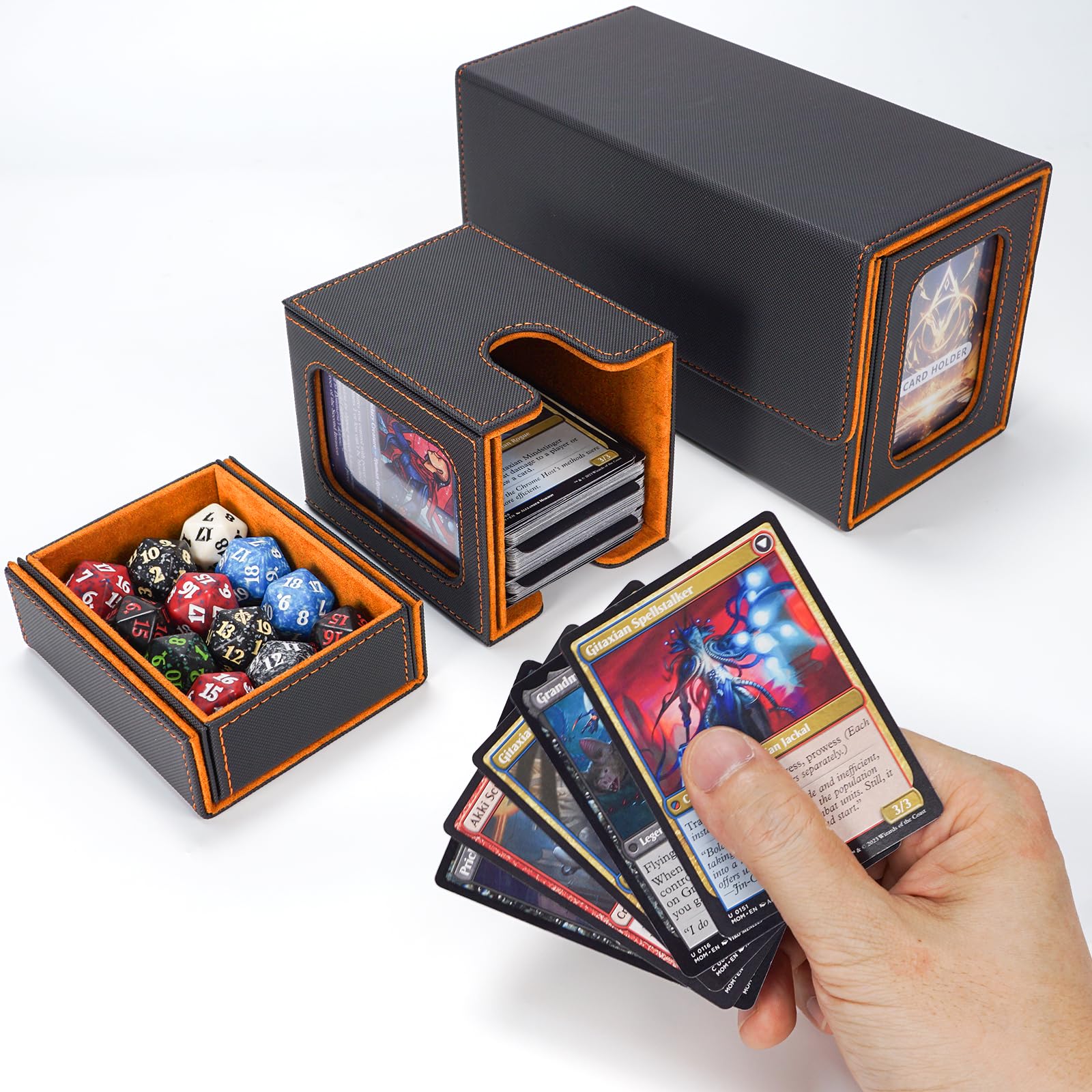 AFIING Commander deck box portable design makes two decks easy to carry.
