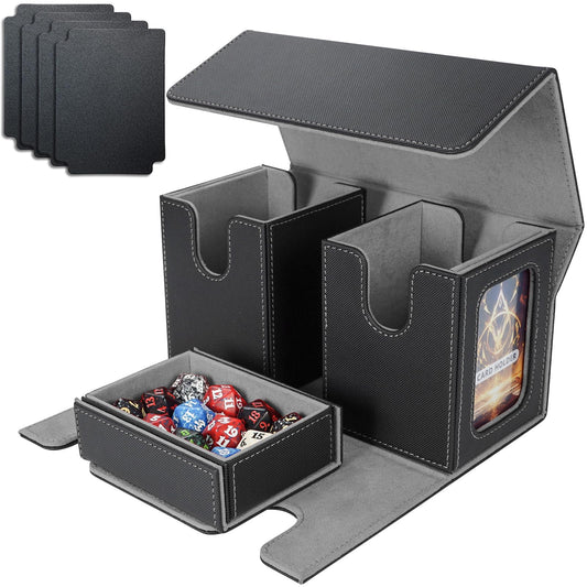 AFIING MTG Commander storage box with side window for quick deck ID