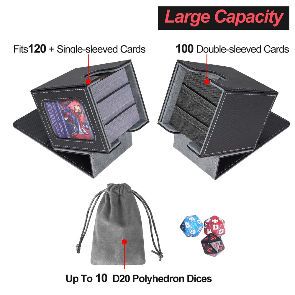 AFIING MTG deck box holds 100 double-sleeved cards securely