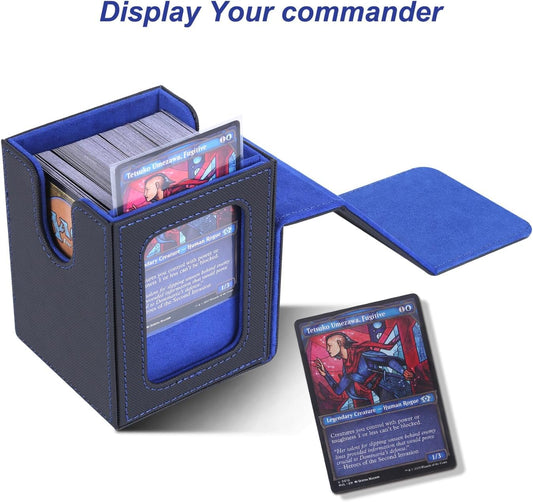 AFIING MTG deck box compact 4x3x3 fits 100 double-sleeved cards