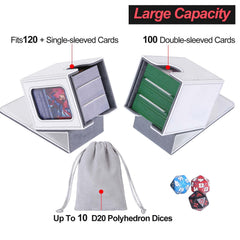 Holds 60 plus double-sleeved cards securely for Commander play