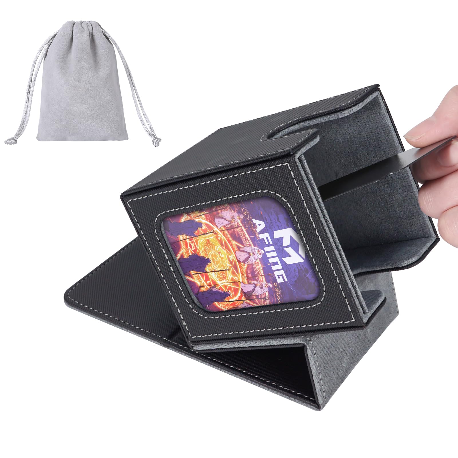 AFIING MTG deck box with side window for commander decks