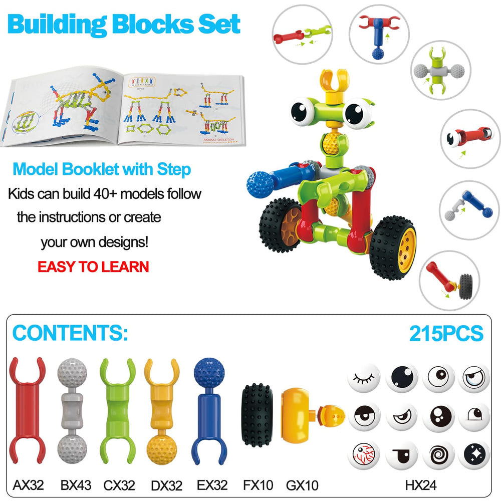 Afomida 215PCS robot figure enhances creative building and STEM exploration.